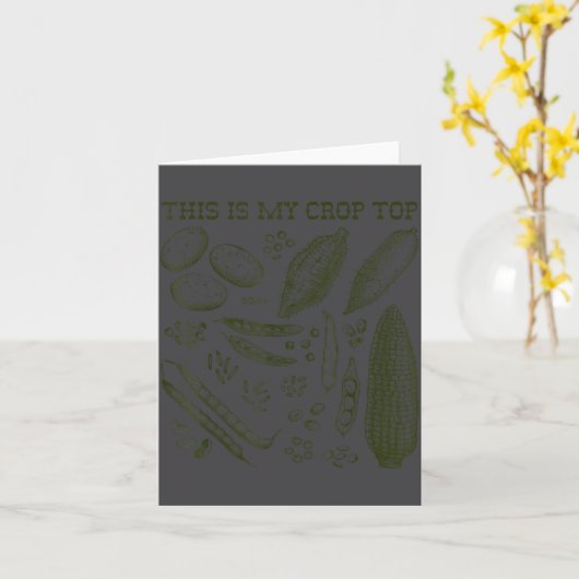 This Is My Crop Top Funny Gardening Pun Vegetable  カード (黄色い花)