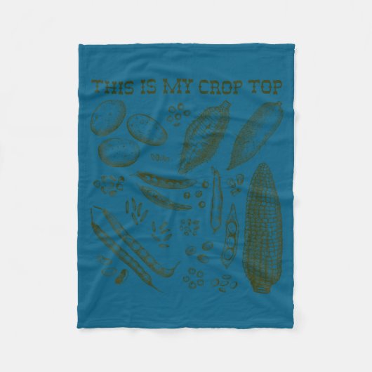 This Is My Crop Top Funny Gardening Pun Vegetable  フリースブランケット (正面)