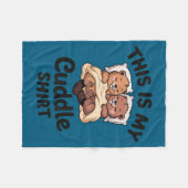 This Is My Cuddle Shirt Cute Beavers Funny  フリースブランケット (正面(横))