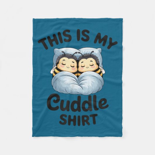 This Is My Cuddle Shirt Cute Bee Couple Snuggle  フリースブランケット (正面)