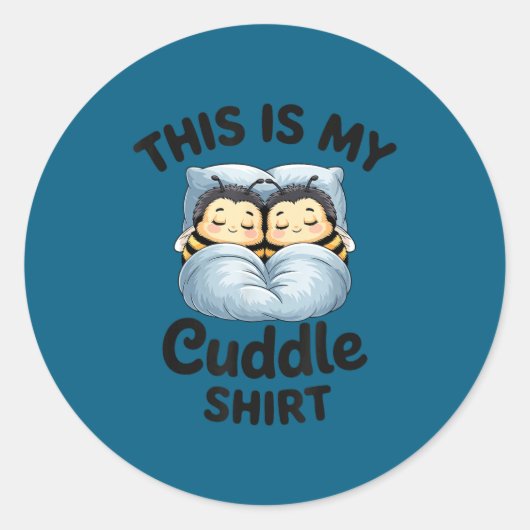 This Is My Cuddle Shirt Cute Bee Couple Snuggle  ラウンドシール (正面)