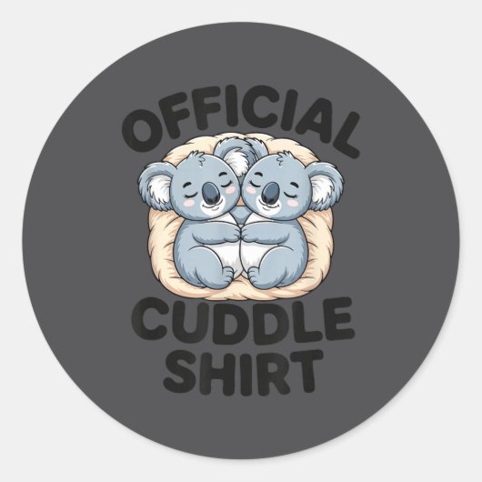 This Is My Cuddle Shirt Cute Koala Matching  ラウンドシール (正面)