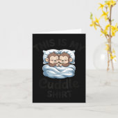 This Is My Cuddle Shirt Cute Monkey Couple カード (黄色い花)