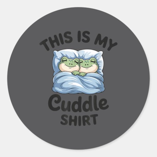 This Is My Cuddle Shirt Funny Frog Couple  ラウンドシール (正面)