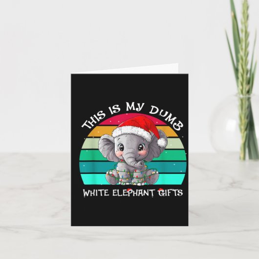 This Is My Dumb White Elephant Christmas Xmas Unde カード (正面)