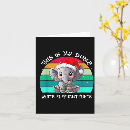 This Is My Dumb White Elephant Christmas Xmas Unde カード (黄色い花)