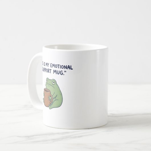 This Is My Emotional Support Mug – Funny Frog Coff コーヒーマグカップ (正面左)