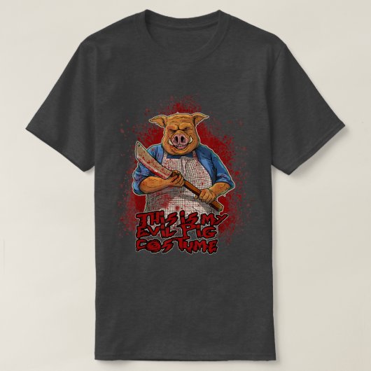 This Is My Evil Pig Costume Halloween Horror Graph Tシャツ (デザイン正面)