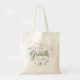 This Is My Growth Year ソフトパステル モチベーション トートバッグ