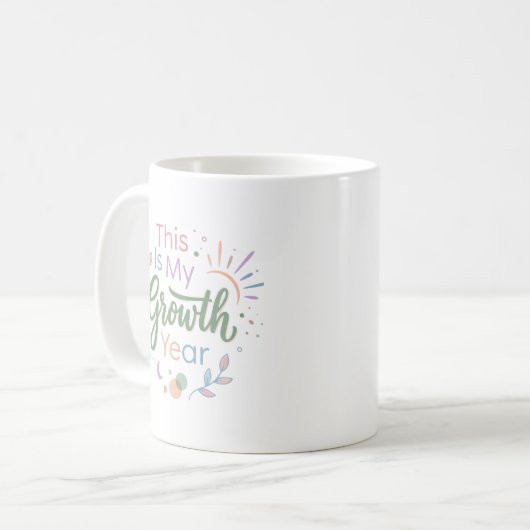 This Is My Growth Year Pastel Inspirational Mug コーヒーマグカップ (正面左)