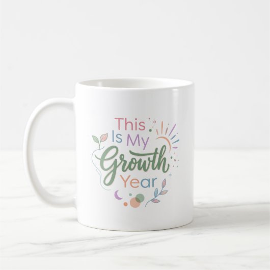 This Is My Growth Year Pastel Inspirational Mug コーヒーマグカップ (左)