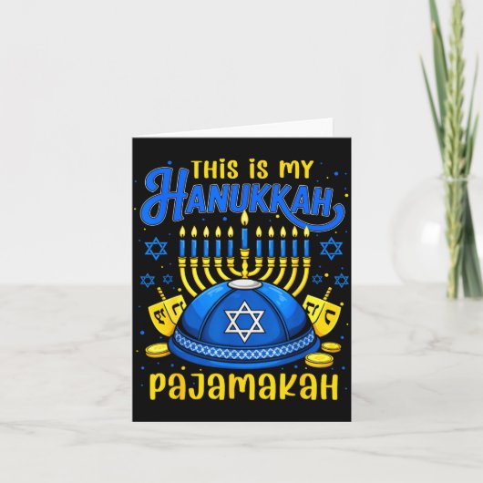 This Is My Hanukkah Pajamakah For Jewish Christmas カード (正面)