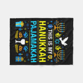 This Is My Hanukkah Pajamakah For Jewish Christmas フリースブランケット (正面(横))