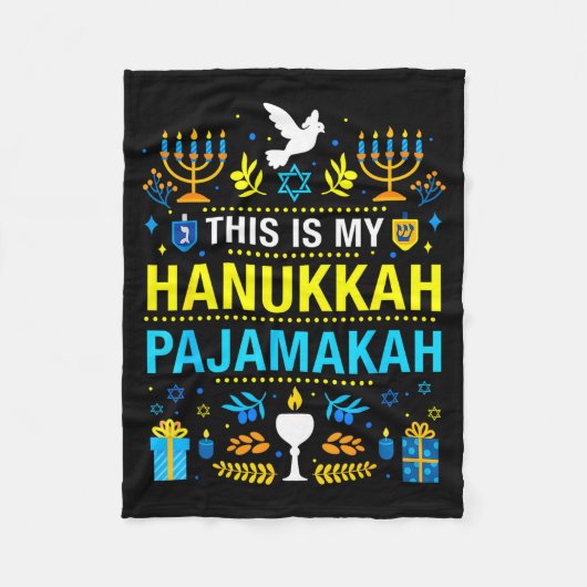 This Is My Hanukkah Pajamakah For Jewish Christmas フリースブランケット (正面)
