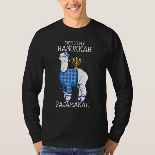 This is My Hanukkah Pajamakah Llama Menorah  Pajam Tシャツ (正面)