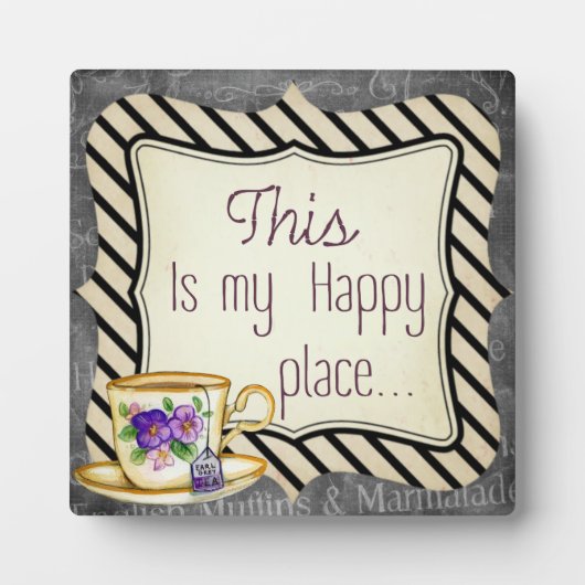 『This is My Happy Place』レトロなモチベーション・ポスター、 フォトプラーク (正面)