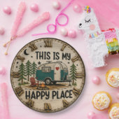This Is My Happy Place Cabin & Camper Gift ペーパープレート (パーティー)