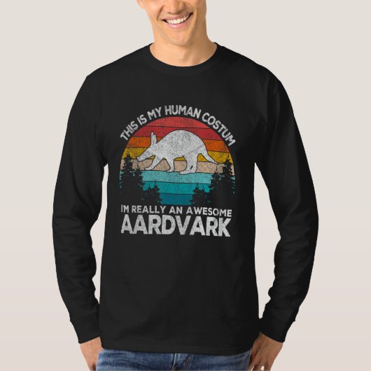 This Is My Human Costum Retro Aardvark  Aardvark Tシャツ (正面)