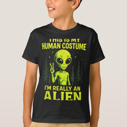 This Is My Human Costume - Funny Alien Halloween Tシャツ (正面)