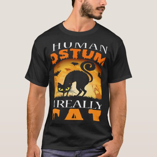 This Is My Human Costume I'm Really A Cat Pumkin H Tシャツ (正面)