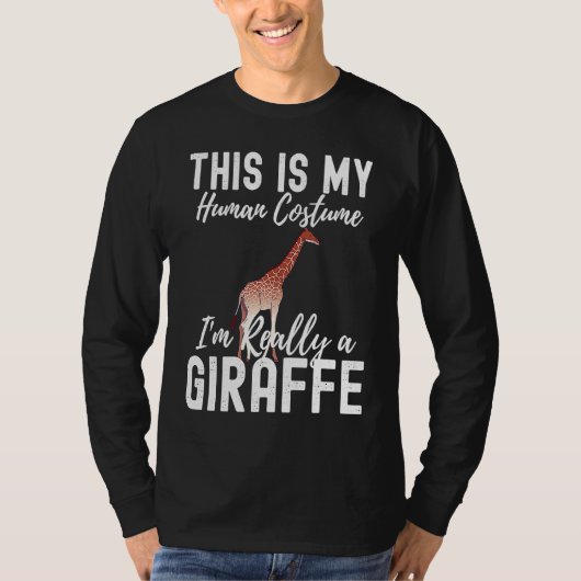 This Is My Human Costume I'm Really A Giraffe Anim Tシャツ (正面)
