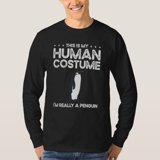 This Is My Human Costume I'm Really A Penguins Tシャツ (正面)