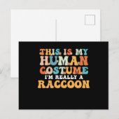 This Is My Human Costume I'm Really A Raccoon ポストカード (正面/裏面)