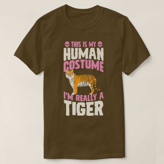 This Is My Human Costume I'm Really A Tiger Hallow Tシャツ (デザイン正面)