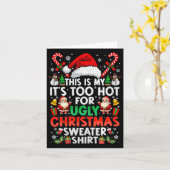 This Is My It's Too Hot For Ugly Christmas Sweater カード (黄色い花)