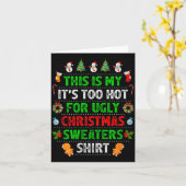 This Is My It's Too Hot For Ugly Christmas Sweater カード (黄色い花)