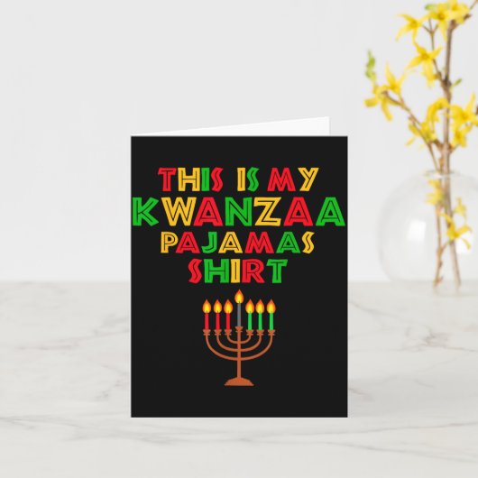 This Is My Kwanzaa Pajamas Seven Principles Candle カード (黄色い花)