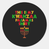 This Is My Kwanzaa Pajamas Seven Principles Candle ラウンドシール (正面)