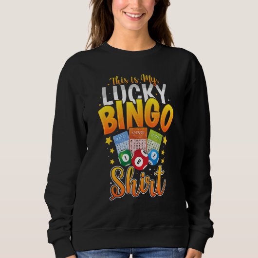 This Is My Lucky Bingo     Bingo Player Caller スウェットシャツ (正面)