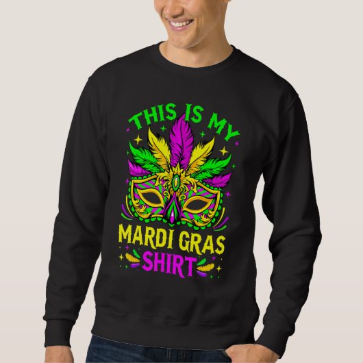 This Is My Mardi Gras Pajama Funny Mardi Gras Squa スウェットシャツ (正面)
