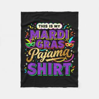 This Is My Mardi Gras Pajama Party Design _3  フリースブランケット