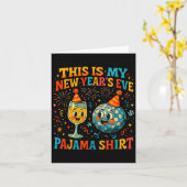 This Is My New Year’s Eve Pajama Funny Retro Gift  カード (黄色い花)