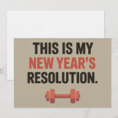 This Is My New Year's Resolution Motivational Gym  招待状 (正面/裏面)