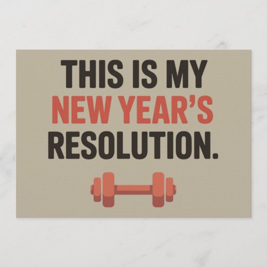 This Is My New Year's Resolution Motivational Gym  招待状 (正面)
