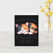 This Is My Pajama Funny Calico Cat  カード (黄色い花)