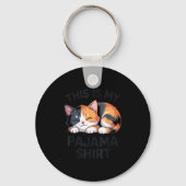 This Is My Pajama Funny Calico Cat  キーホルダー (正面)
