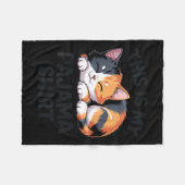 This Is My Pajama Funny Calico Cat  フリースブランケット (正面(横))
