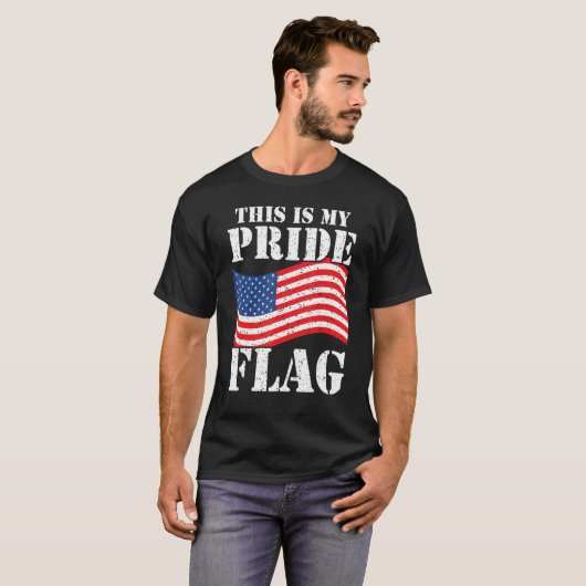 This Is My Pride Flag USA American 4th of July Pat Tシャツ (正面フル)