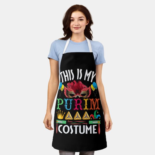 This Is My Purim Costume Jewish Happy Purim エプロン (着用した状態)