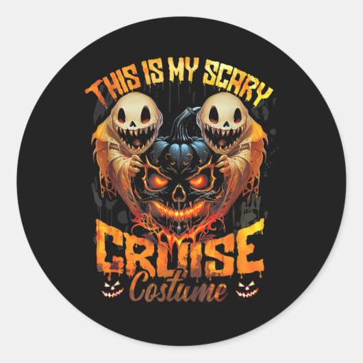 This Is My Scary Cruise Costume Devil Ghost Horror ラウンドシール (正面)