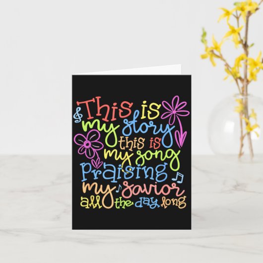 This Is My Story - Christian Faith Gift  カード (黄色い花)