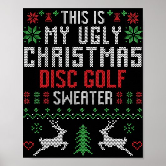 This Is My Ugly Christmas Disc Golf Sweater Disc G ポスター (正面)