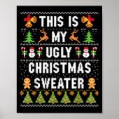 This Is My Ugly Sweater Funny Christmas Short Slee ポスター (正面)