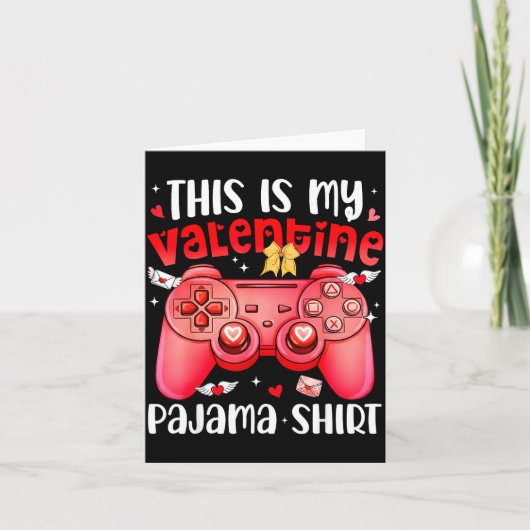This Is My Valentine Pajama Video Games Gamer Boy  カード (正面)