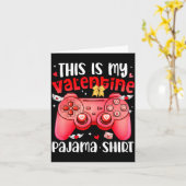 This Is My Valentine Pajama Video Games Gamer Boy  カード (黄色い花)