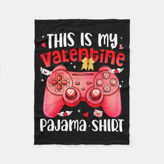 This Is My Valentine Pajama Video Games Gamer Boy  フリースブランケット (正面)